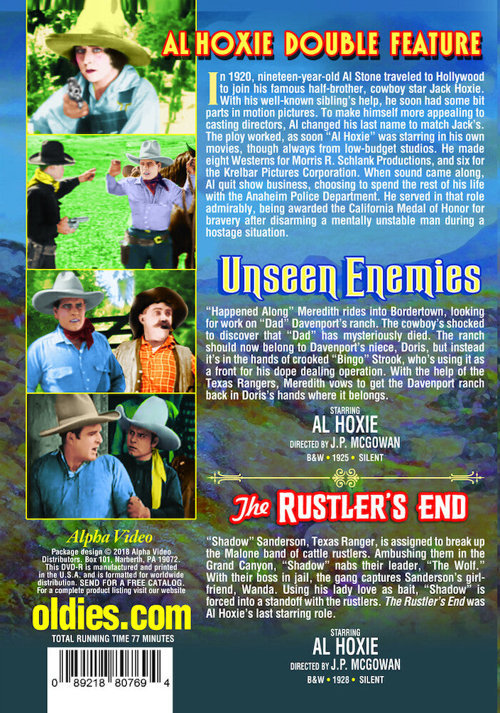Silent Western Double Feature: Unseen Enemies (1925) / The Rustler's End (1928) - Back Panel - 