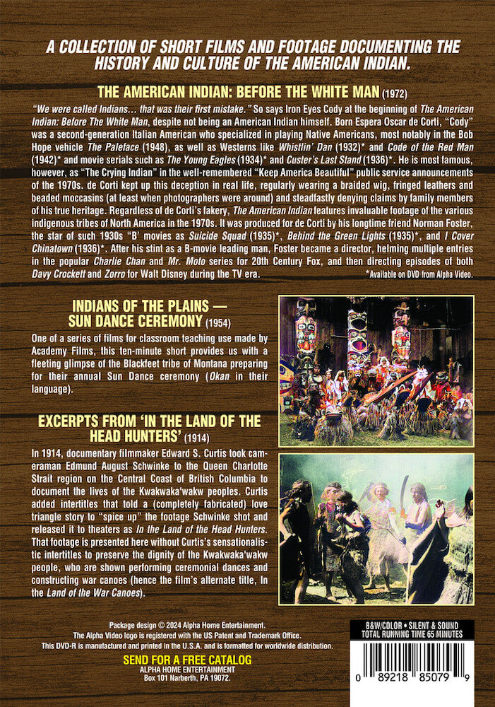 the american indian: before the white man - Back Panel - DVD