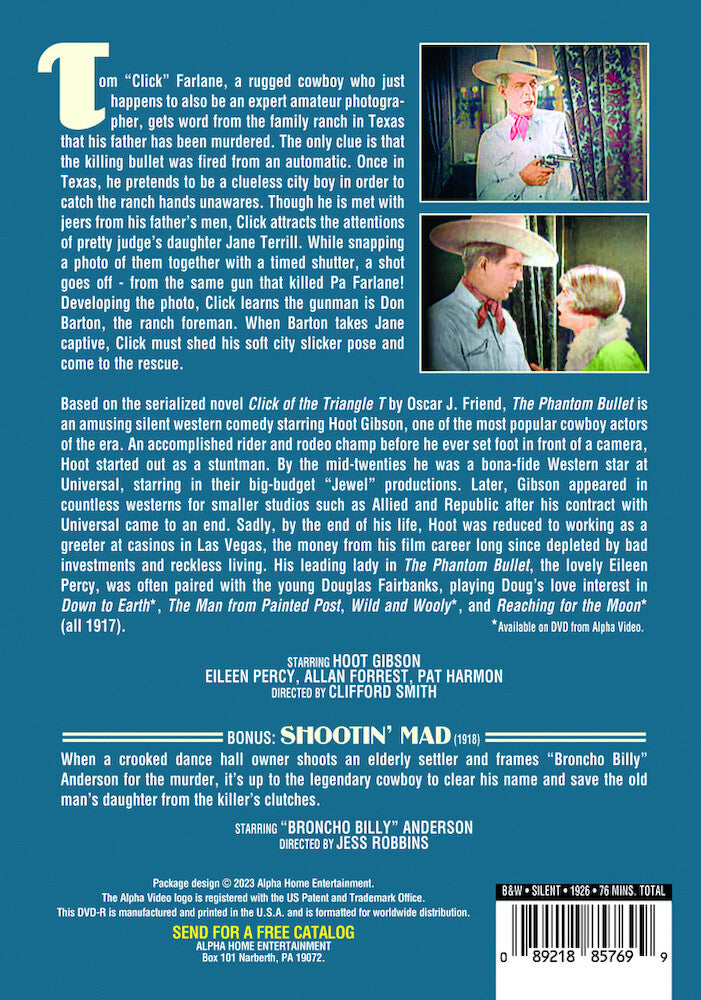 the phantom bullet (silent) - Back Panel - DVD