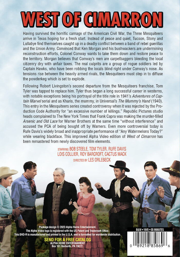 west of cimarron - Back Panel - DVD