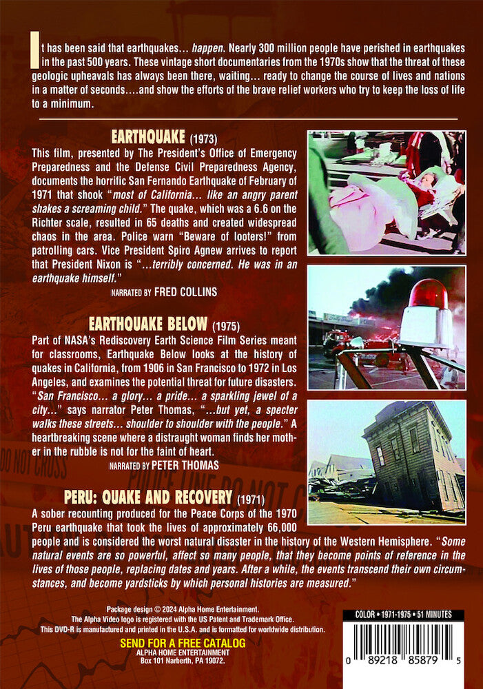 earthquakes! - Back Panel - DVD