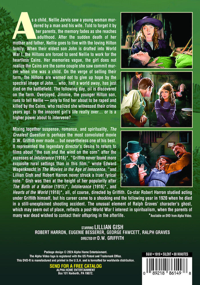 the greatest question (silent) - Back Panel - DVD