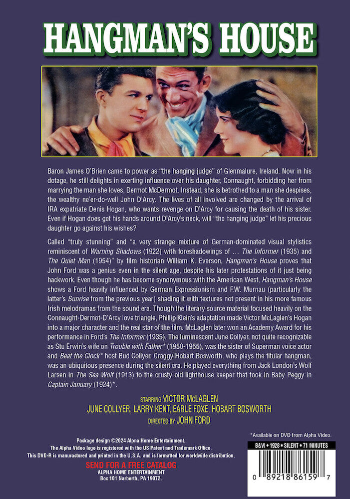 hangman's house (silent) - Back Panel - DVD