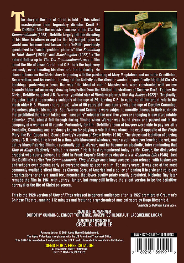 the king of kings (silent) - Back Panel - DVD