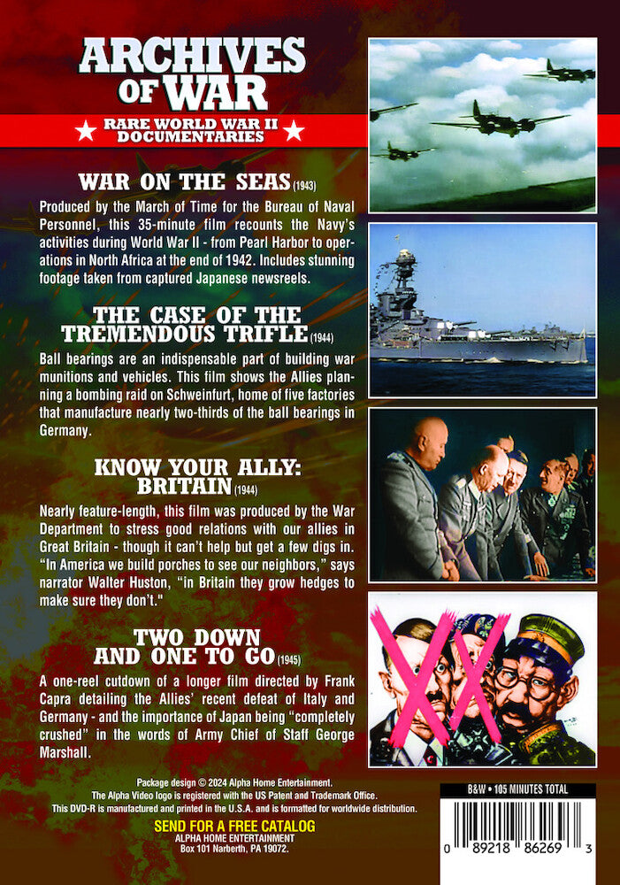 archives of war: rare world war ii documentaries, volume 2 - Back Panel - DVD