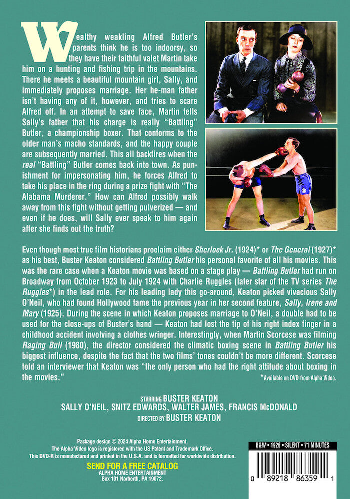 battling butler (silent) - Back Panel - DVD