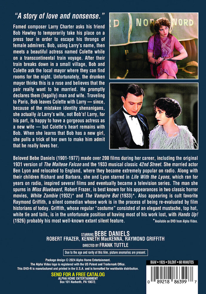 miss bluebeard (silent) - Back Panel - DVD