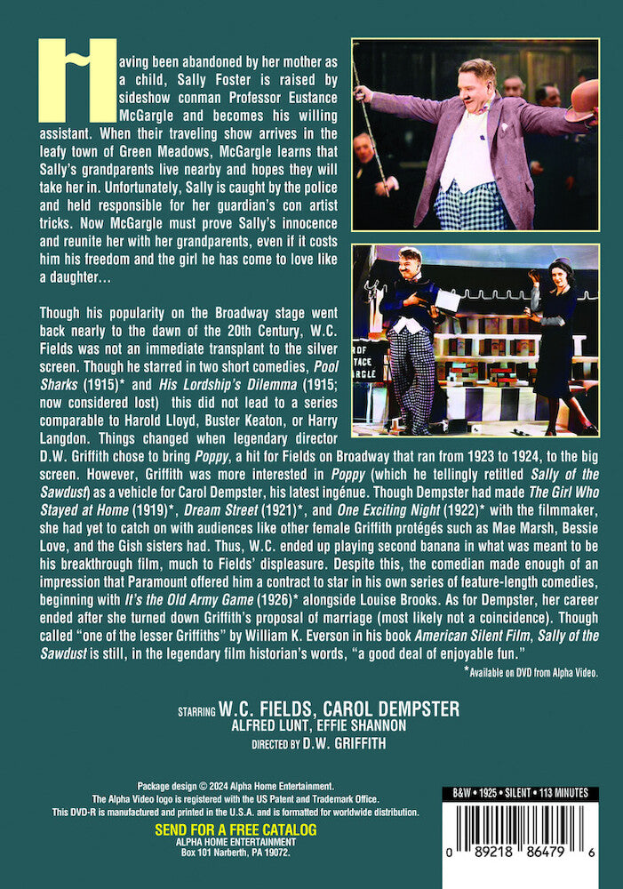 sally of the sawdust (silent) - Back Panel - DVD