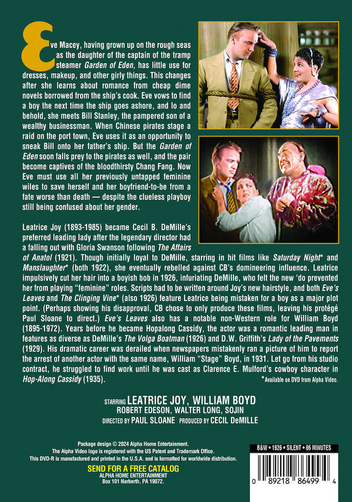eve's leaves (silent) - Back Panel - DVD