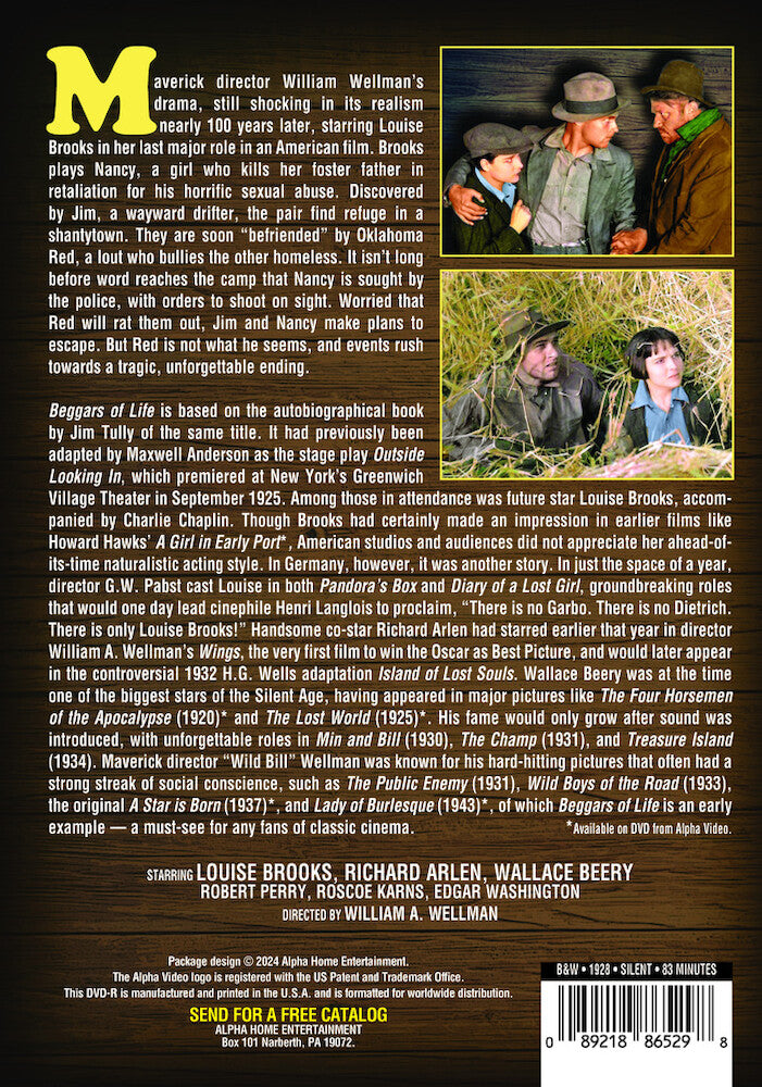 beggars of life (silent) - Back Panel - DVD