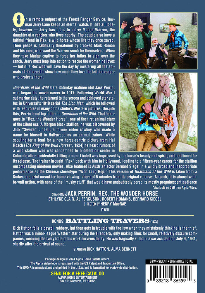guardians of the wild (silent) - Back Panel - DVD