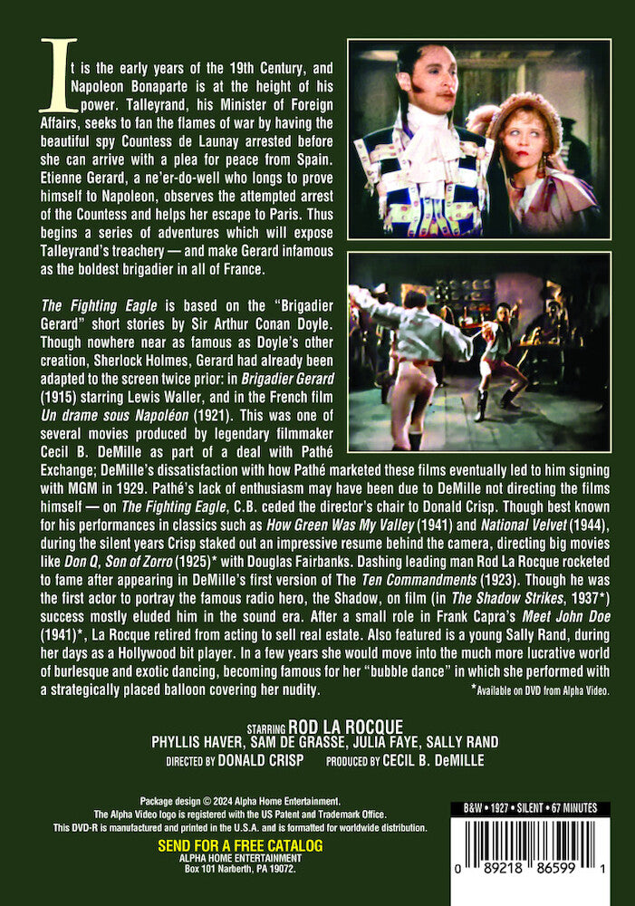 the fighting eagle (silent) - Back Panel - DVD