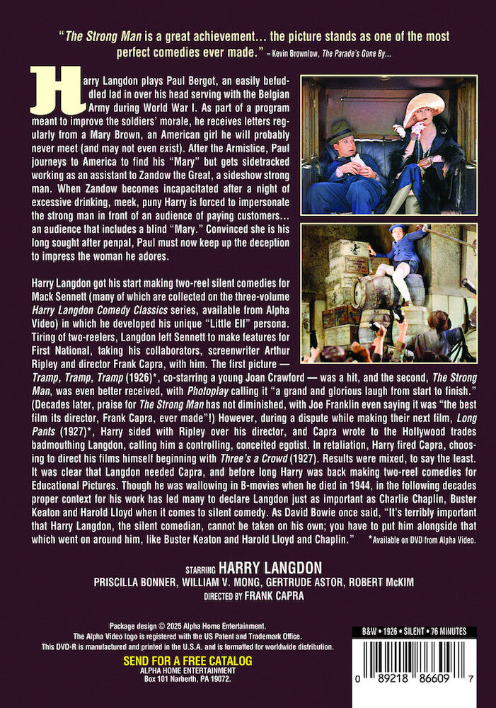 the strong man (silent) - Back Panel - DVD