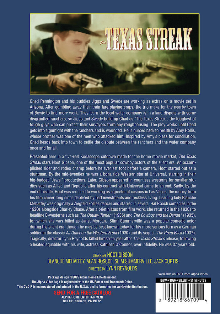 the texas streak (silent) - Back Panel - DVD