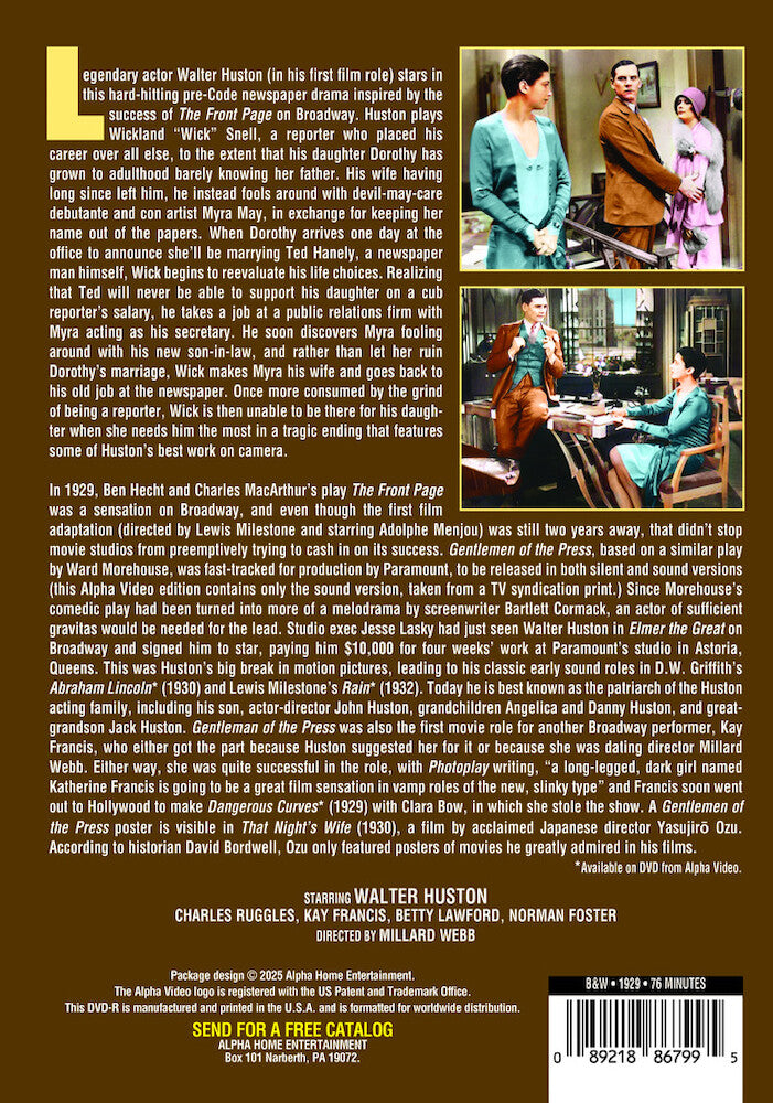 gentlemen of the press - Back Panel - DVD