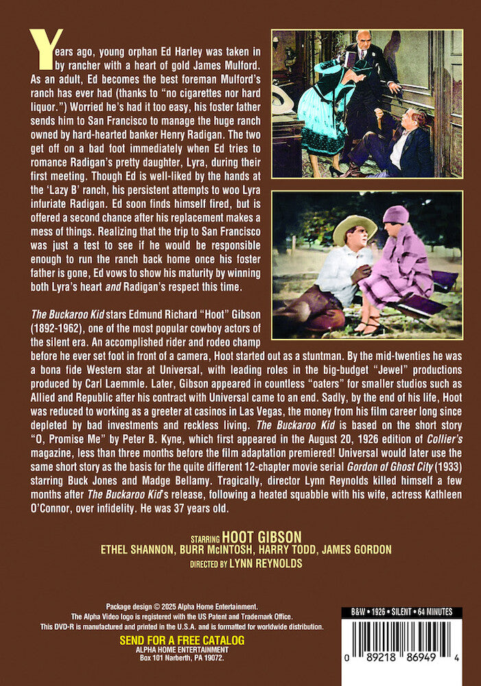The Buckaroo Kid (Silent) - Back Panel - 