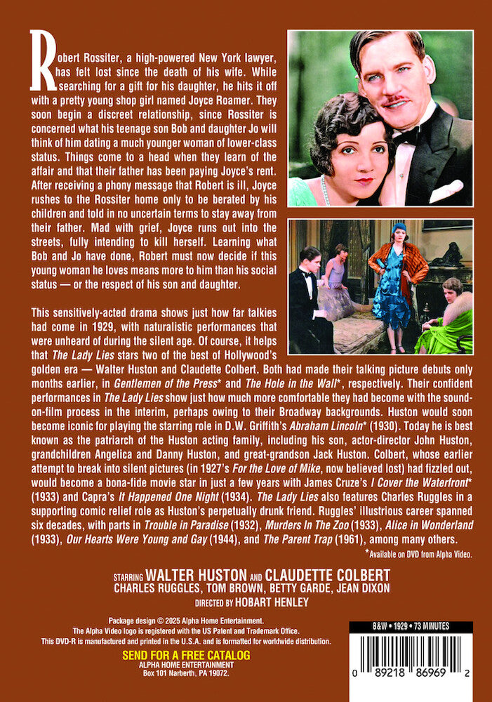 the lady lies - Back Panel - DVD