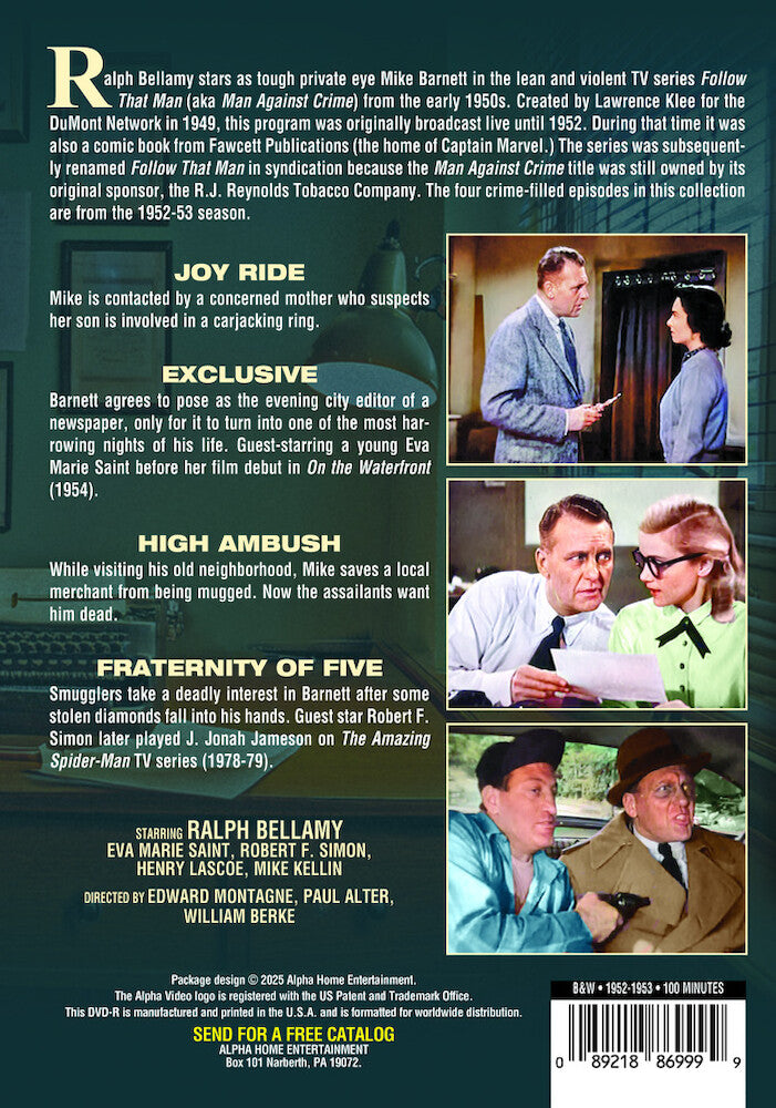 follow that man (aka man against crime) - volume 8 - Back Panel - DVD