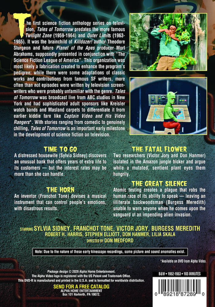 Tales of Tomorrow - Back Panel - 