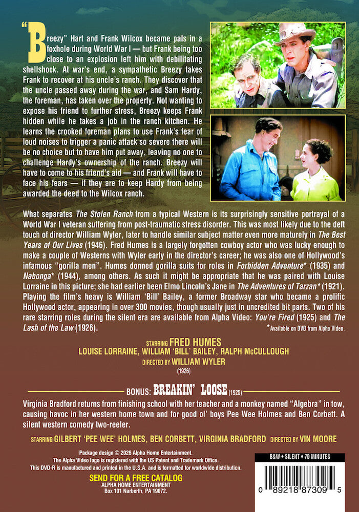 The Stolen Ranch (Silent) - Back Panel - 
