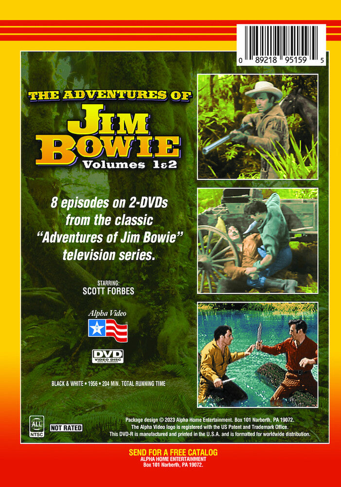 the adventures of jim bowie - volumes 1 & 2 - Back Panel - DVD