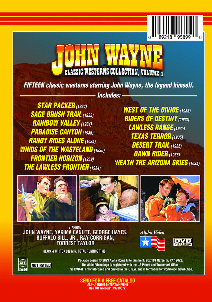 john wayne - classic westerns collection, volume 1 - Back Panel - DVD