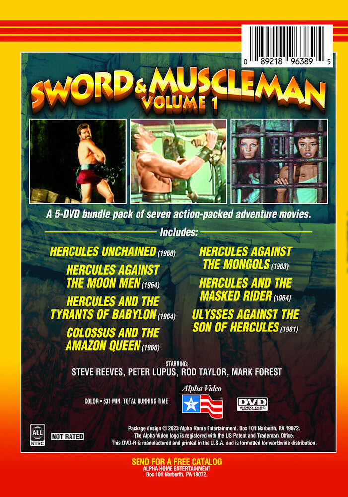 sword & muscleman, volume 1 - Back Panel - DVD