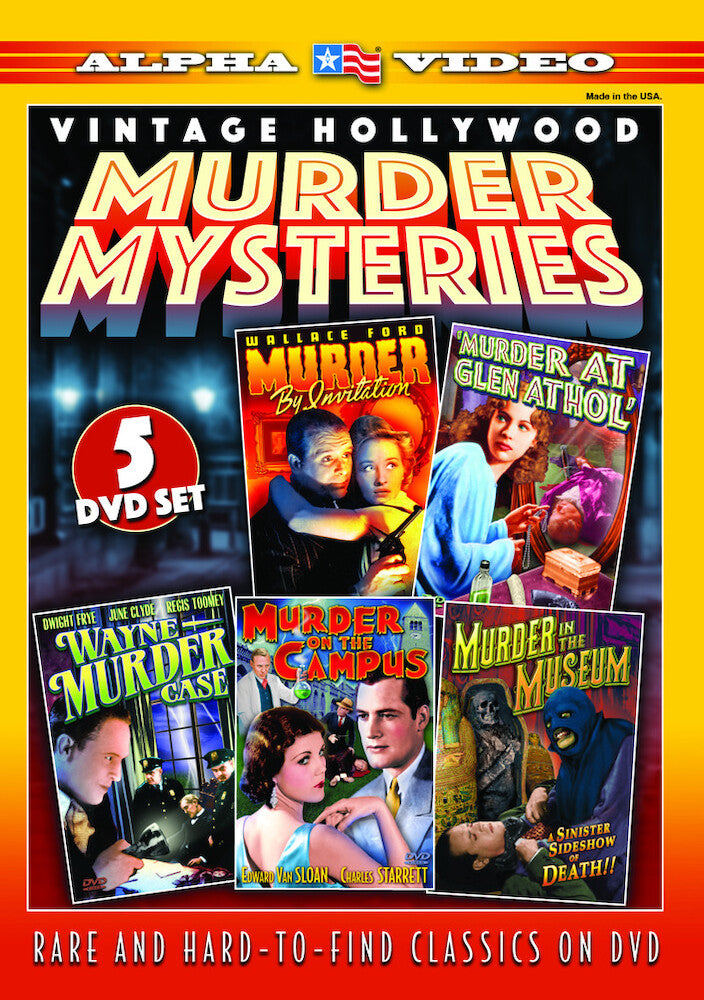 vintage hollywood murder mysteries: murder by invitation, murder at glen athol, wayne murder case, murder on the campus, murder in the museum - DVD