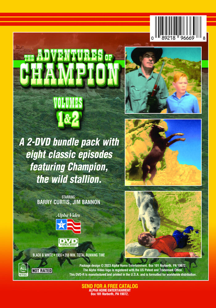 the adventures of champion - volumes 1 & 2 - Back Panel - DVD