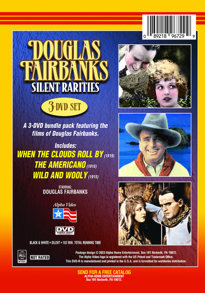 douglas fairbanks silent rarities: (when the clouds roll by / the americano / wild and wooly) - Back Panel - DVD
