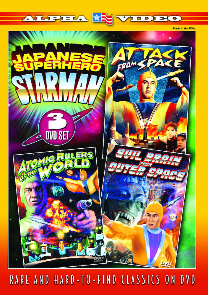 Japanese Superhero-Starman: Attack From Space (1965) / Atomic Rulers of The World (1964) / Evil Brain From Outer Space (1956) (3-) - 