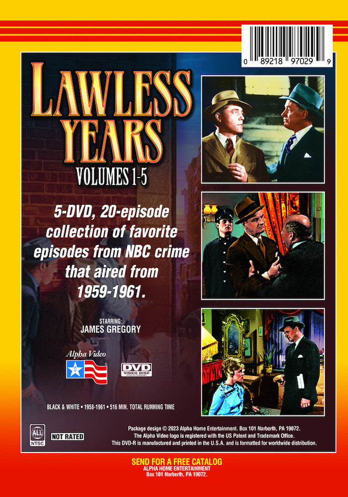 lawless years - volumes 1-5 - Back Panel - DVD