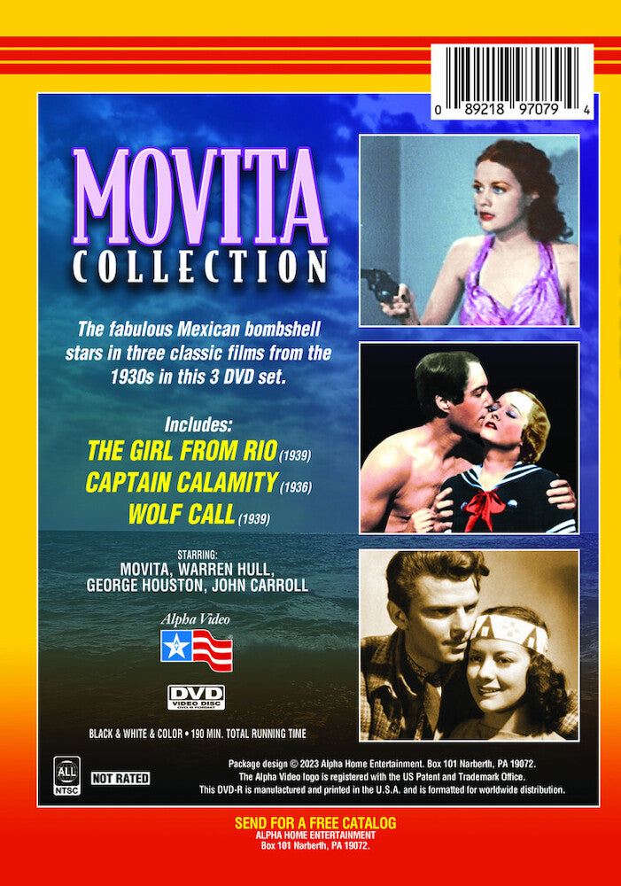 movita collection - the girl from rio / captain calamity / wolf call - Back Panel - DVD