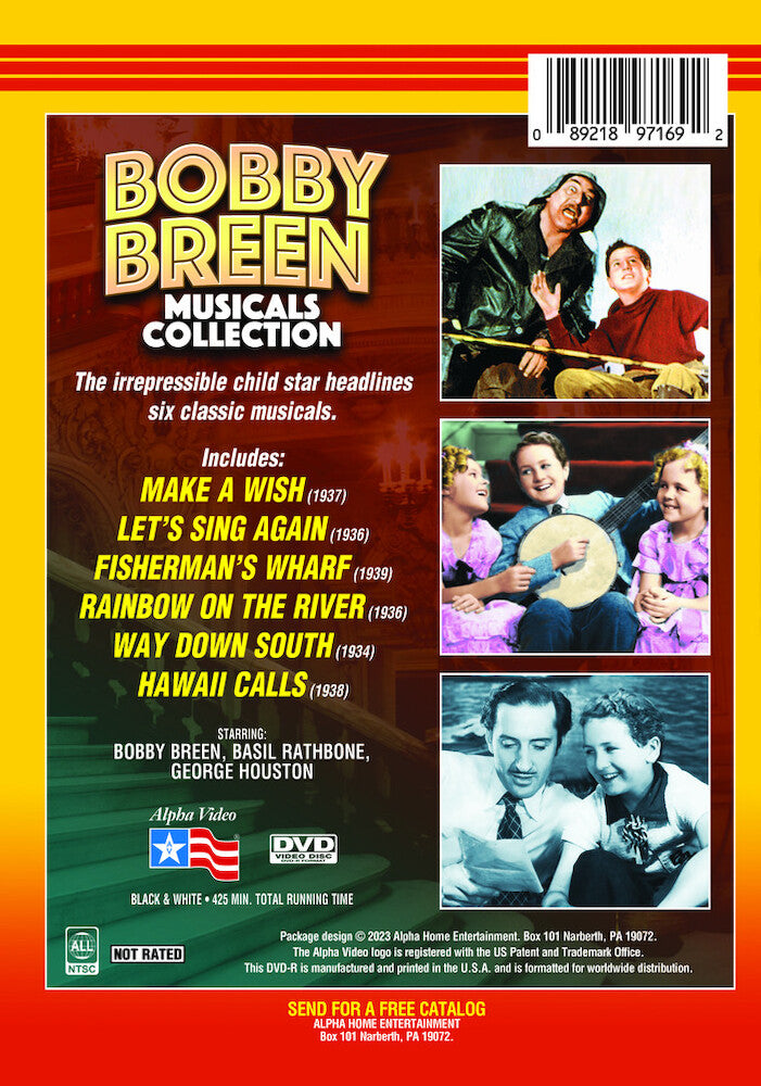 bobby breen musicals collection: 6-films - Back Panel - DVD