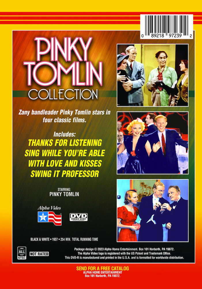 pinky tomlin collection (thanks for listening / sing while you're able / with love and kisses / swing it professor) - Back Panel - DVD