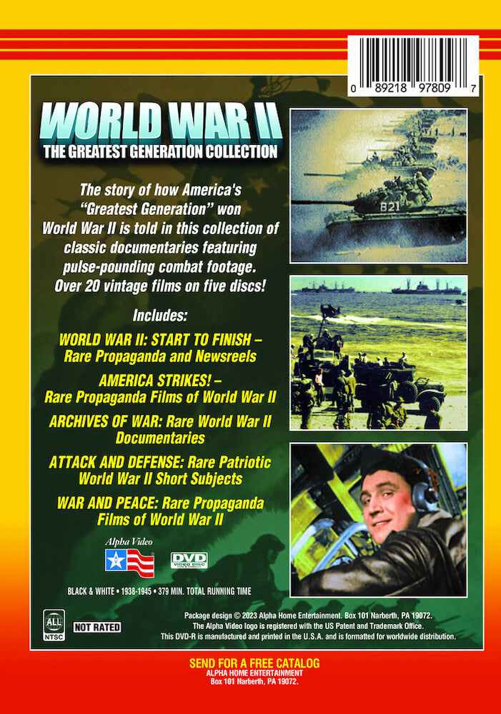 world war ii - the greatest generation collection (5-) - Back Panel - DVD