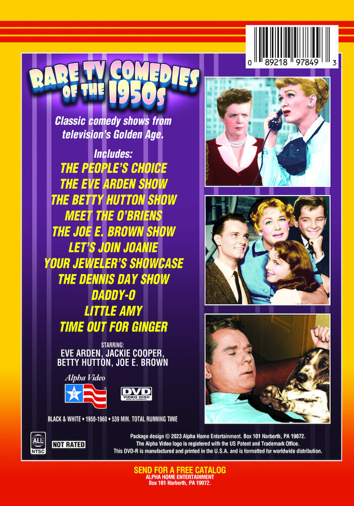 rare tv comedies of the 1950s - Back Panel - DVD