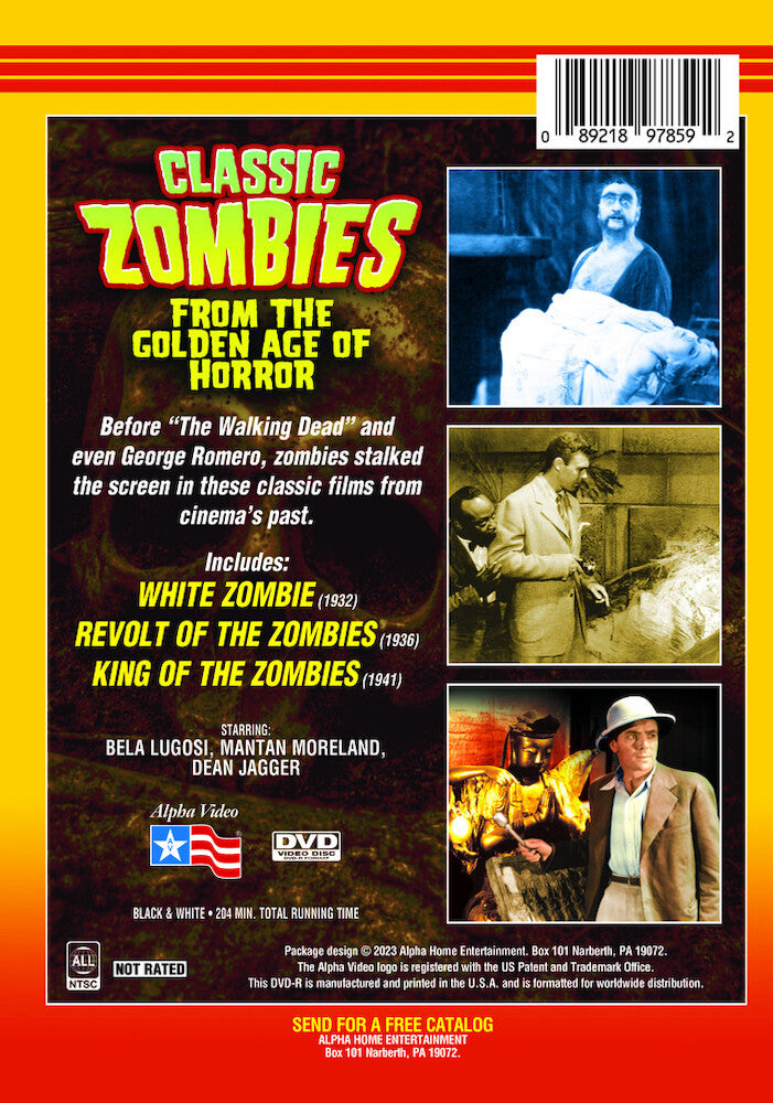 classic zombies from the golden age of horror - Back Panel - DVD