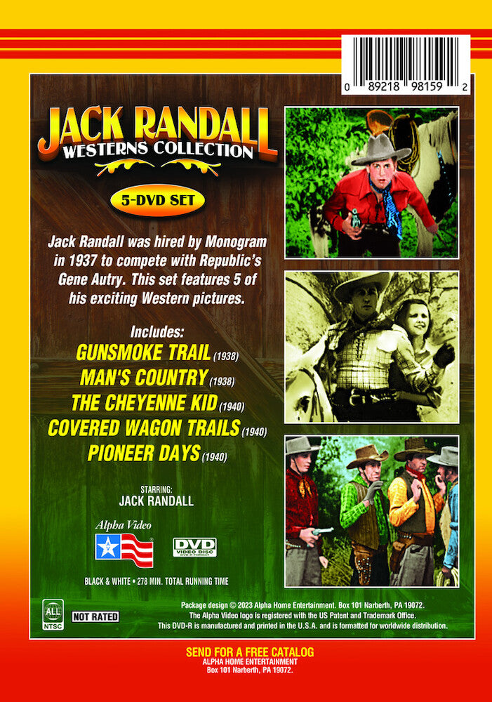 jack randall westerns collection - Back Panel - DVD