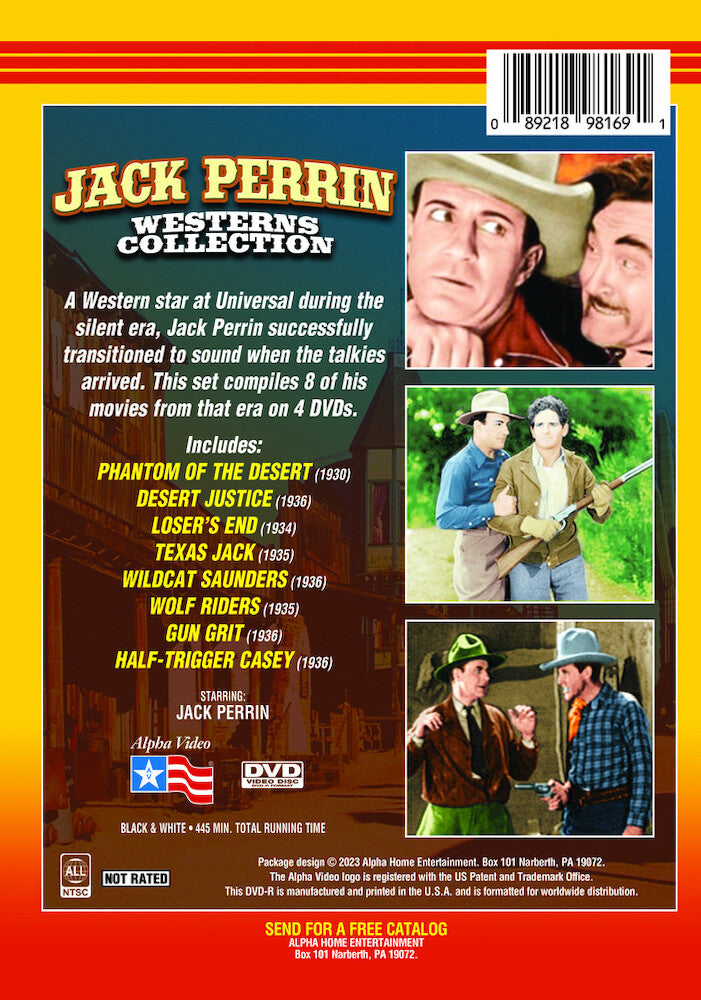 jack perrin westerns collection - Back Panel - DVD