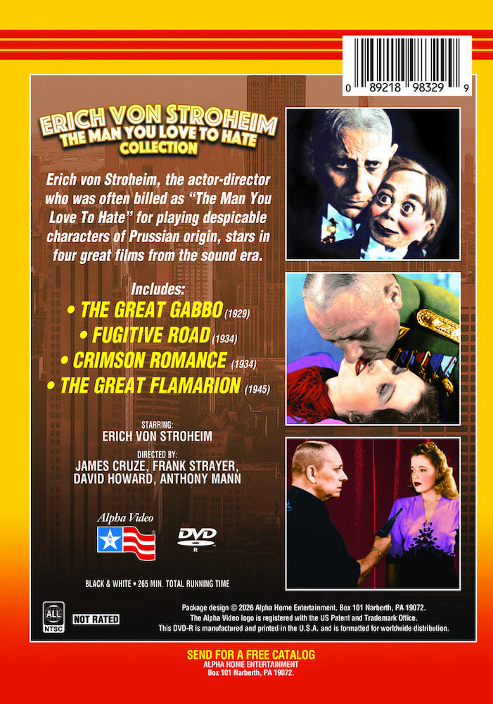 Erich von Stroheim: The Man You Love To Hate Collection - Back Panel - 