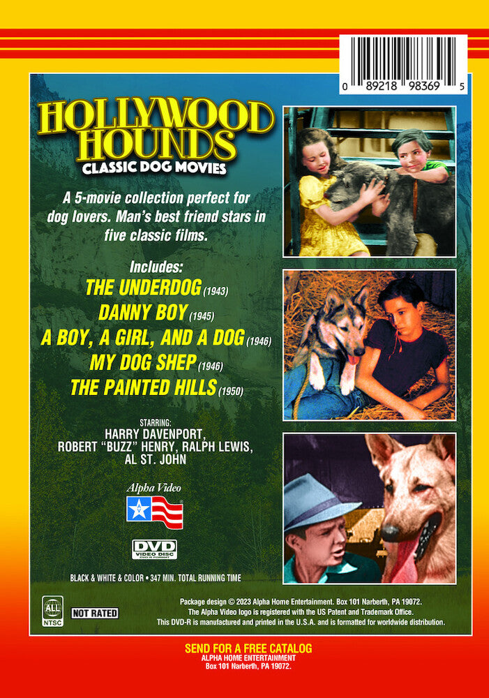 hollywood hounds: classic dog movies - Back Panel - DVD