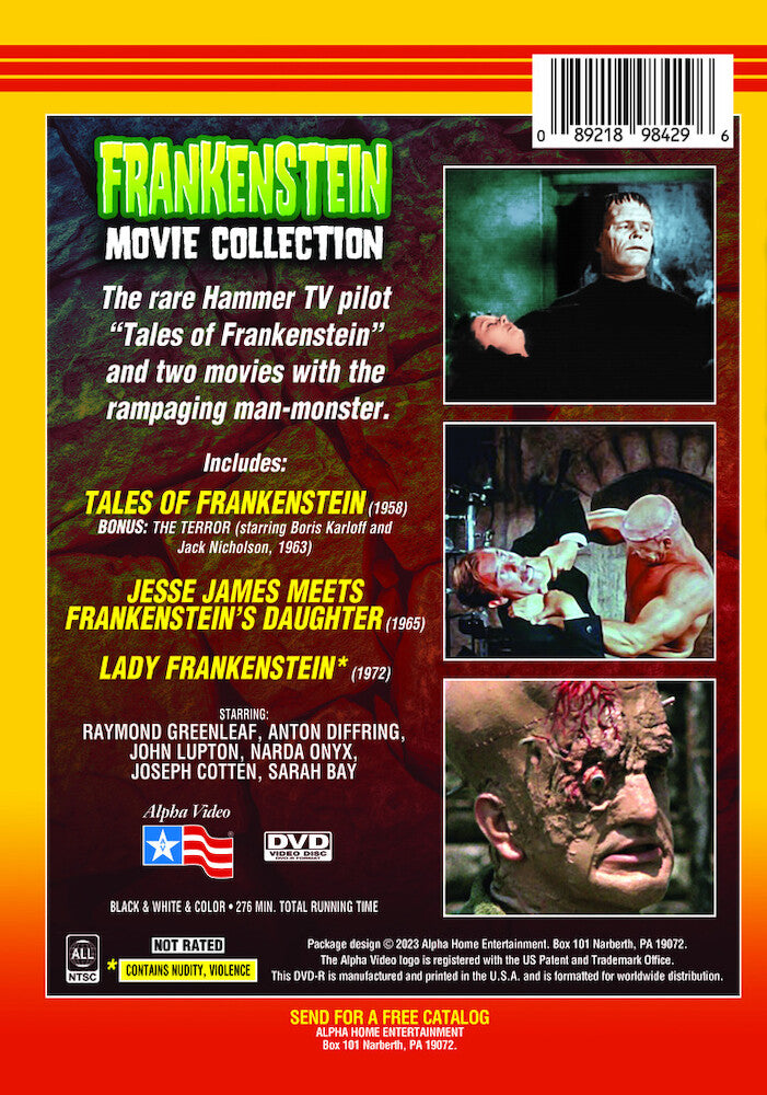 frankenstein movie collection - Back Panel - DVD