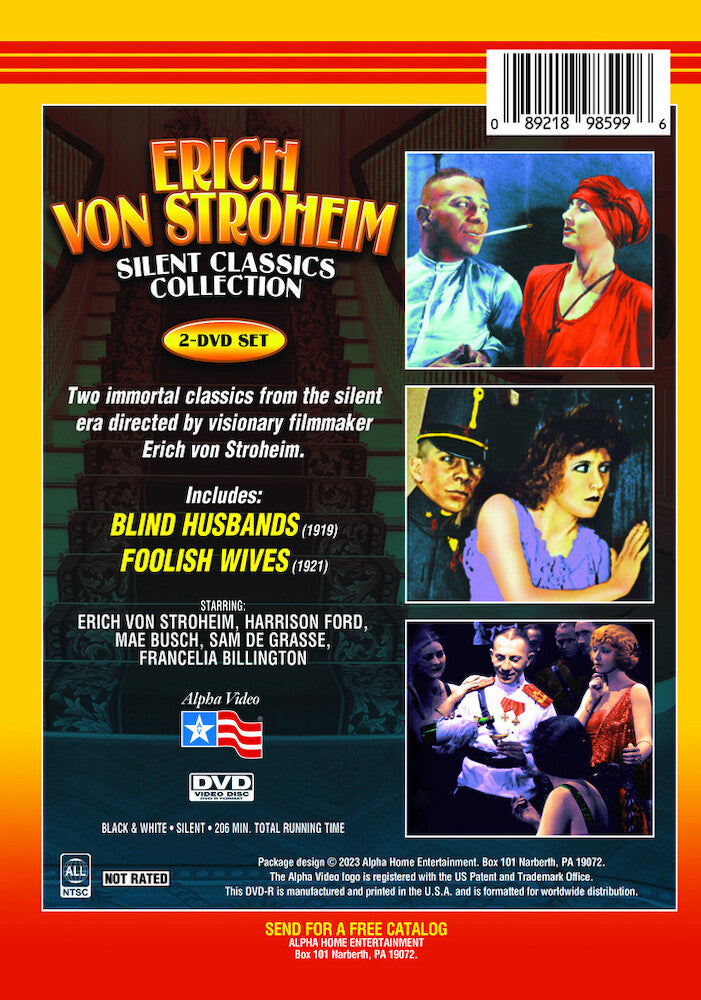 erich von stroheim silent classics collection - Back Panel - DVD