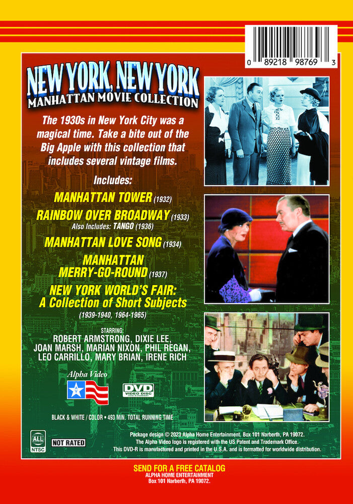 new york, new york: manhattan movie collection - Back Panel - DVD