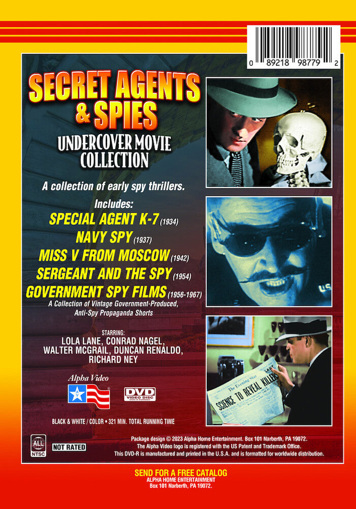 secret agents & spies: undercover movie collection - Back Panel - DVD