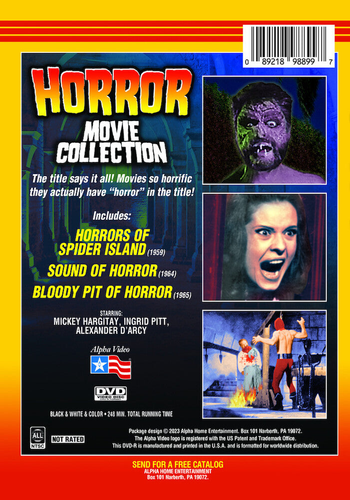 horror movie collection - Back Panel - DVD