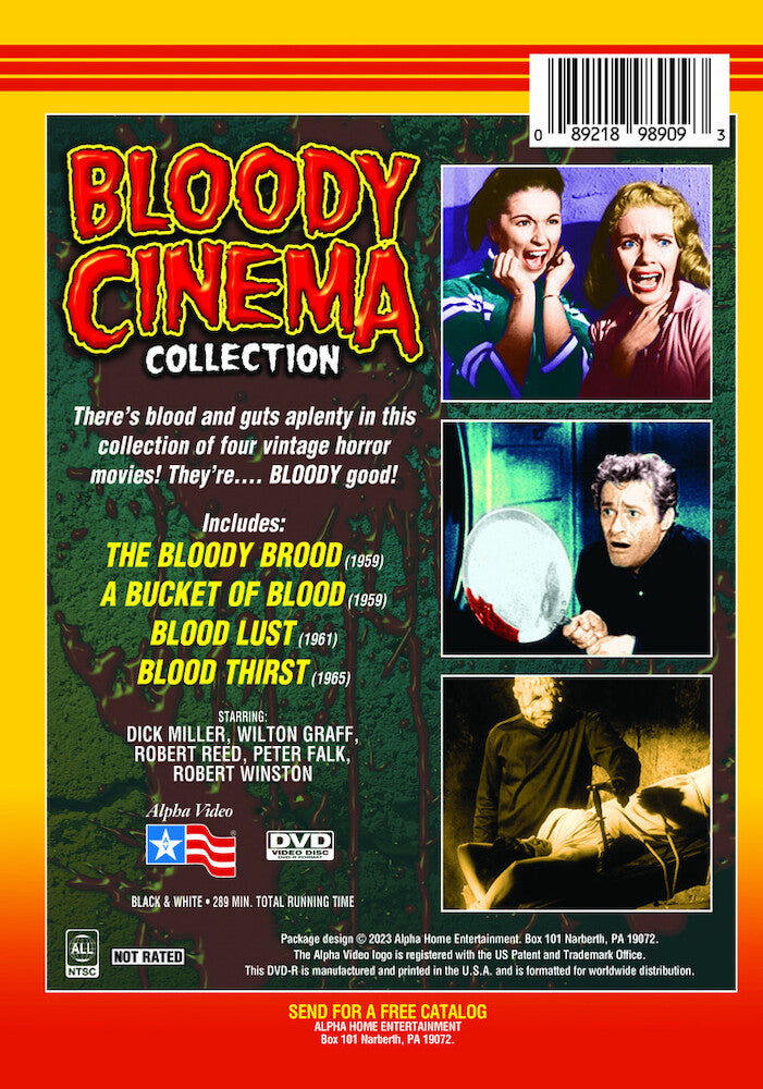bloody cinema collection (the bloody brood / a bucket of blood / blood lust / blood thirst) - Back Panel - DVD