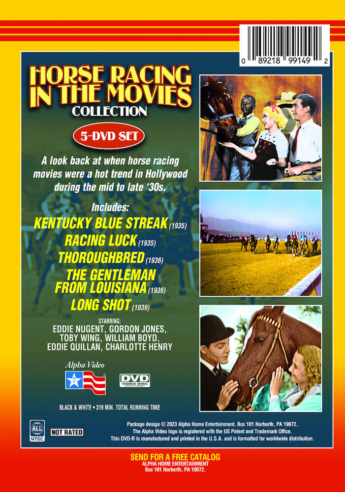 horse racing in the movies collection - Back Panel - DVD