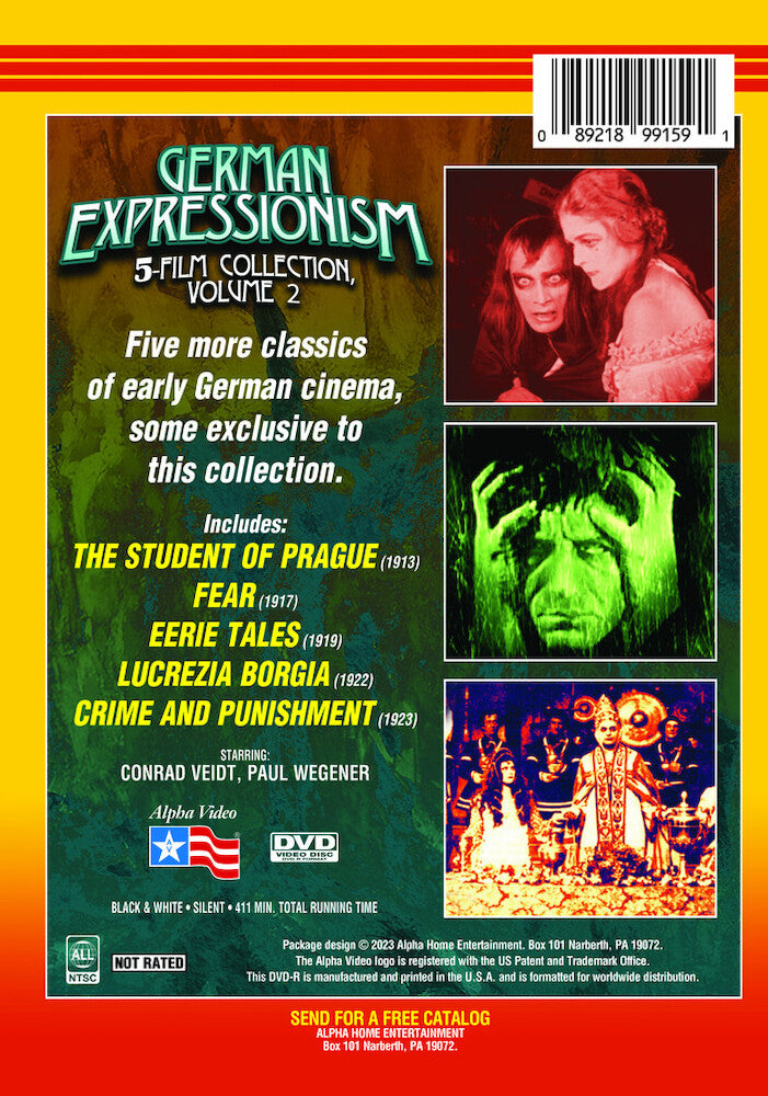 german expressionism 5-film collection, volume 2 - Back Panel - DVD